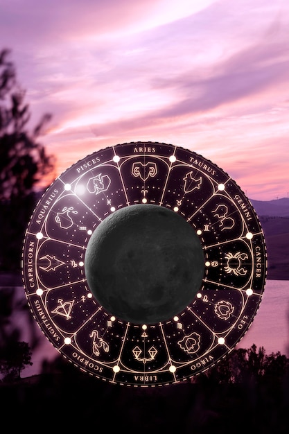 Photo horoscope and astrology collage