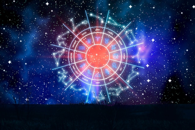 Foto oroscopo e collage di astrologia