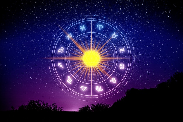 Photo horoscope and astrology collage