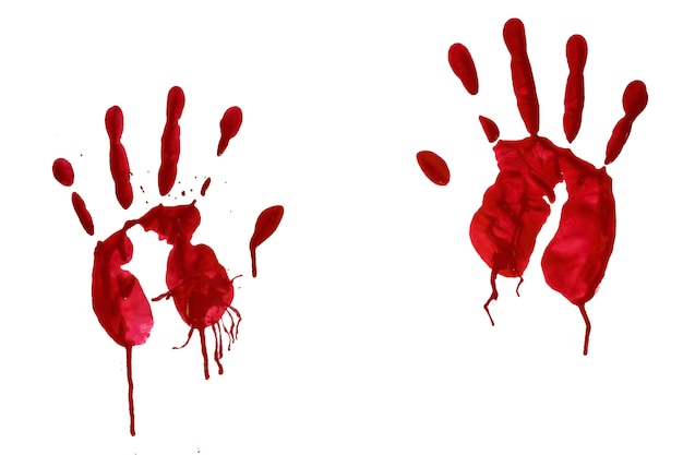 Photo horror bloody hand print