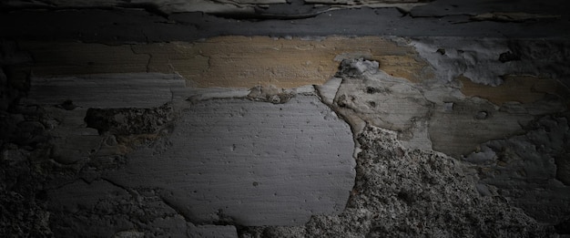 Horror Cement Texture. Grunge scary background. Wall Concrete Old black