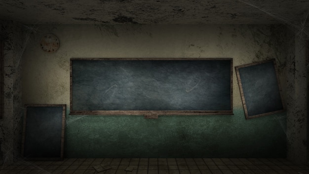 Horror and creepy classroom in a school