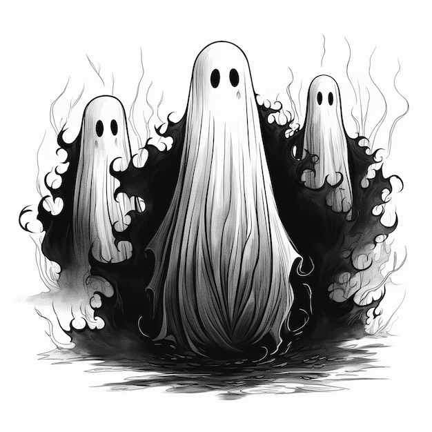 Horror Ghost Illustration Eerie Elegance