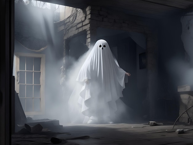 Horror Ghost Scene Illustration