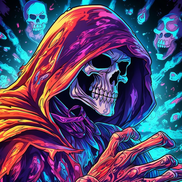 Horror grim reaper portret logo