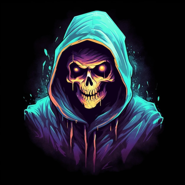 Horror grim reaper portret logo