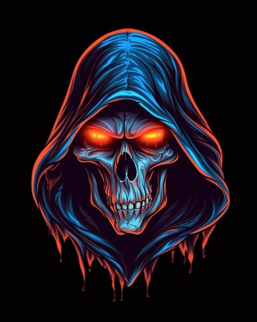 Horror grim reaper portret logo