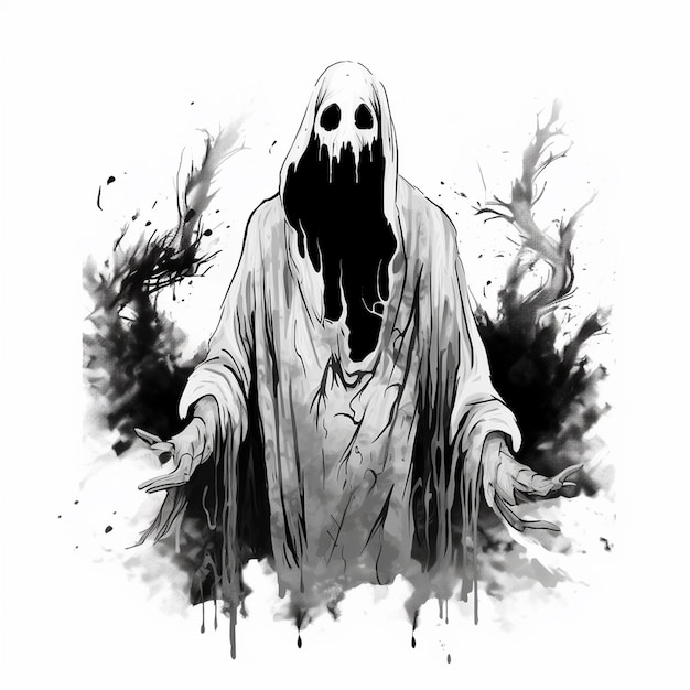 Photo horror halloween ghost sketches