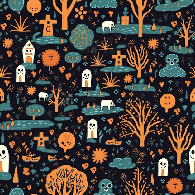 horror halloween themed pattern