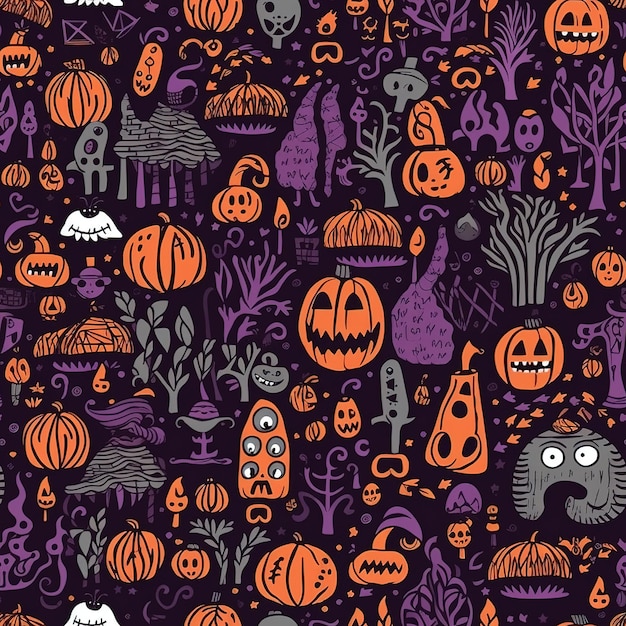 Photo horror halloween themed pattern