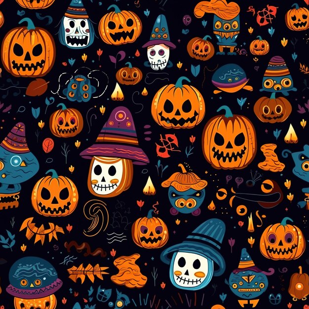 horror halloween themed pattern