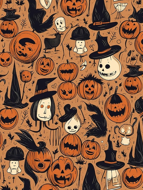 horror halloween themed pattern