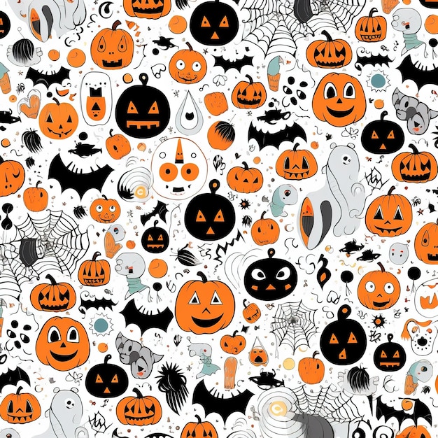 Photo horror halloween themed pattern