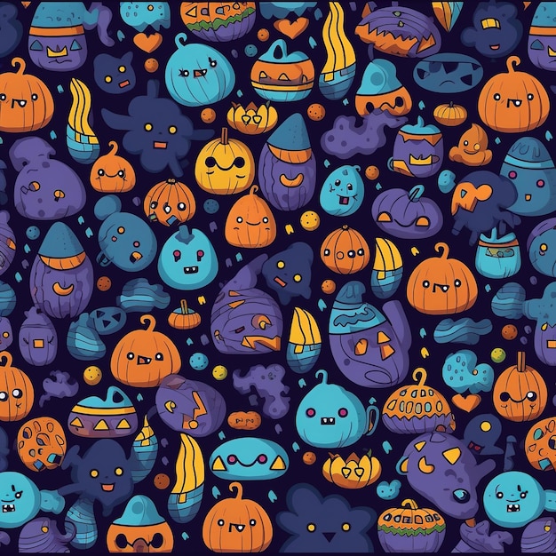 Photo horror halloween themed pattern