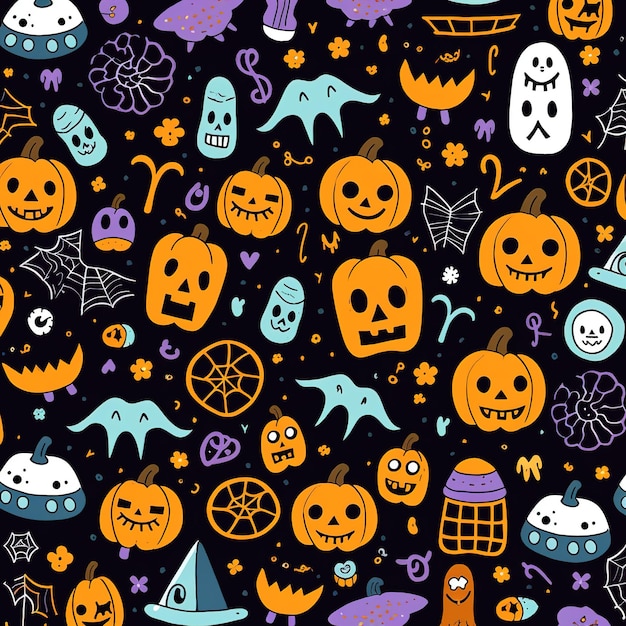 Premium AI Image | horror halloween themed pattern