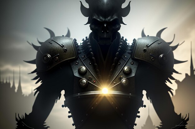 Horror monster dangerous monster death game character illustration wallpaper background design