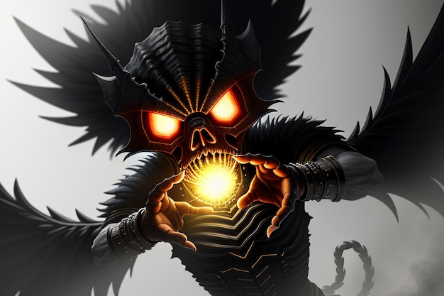 Horror monster dangerous monster death game character illustration wallpaper background design