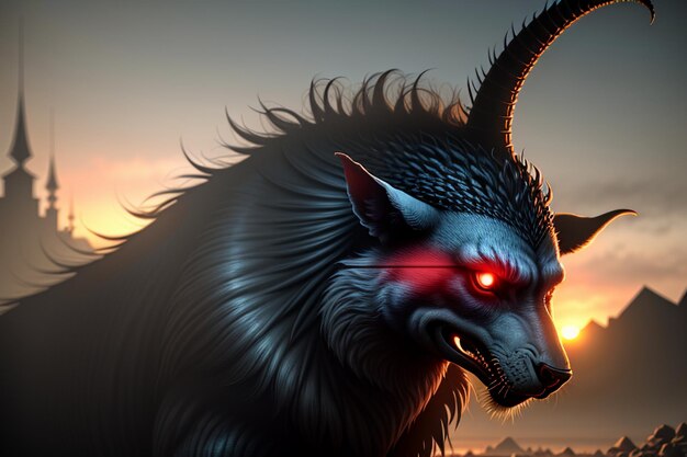 Photo horror monster dangerous monster death game character illustration wallpaper background design