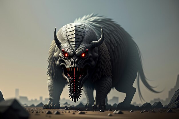 공포 괴물 위험한 괴물 죽음 게임 캐릭터 일러스트 벽지 배경 디자인