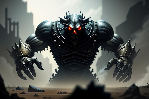 Horror monster dangerous monster death game character illustration wallpaper background design