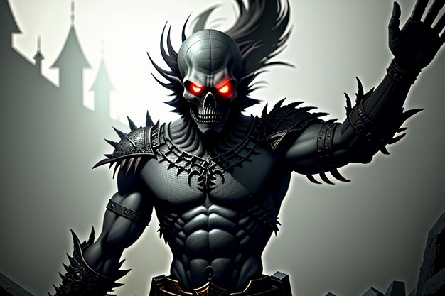 Horror monster gevaarlijk monster dood spel karakter illustratie wallpaper achtergrondontwerp
