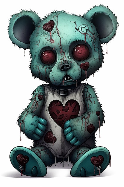 Horror teddy bear monster