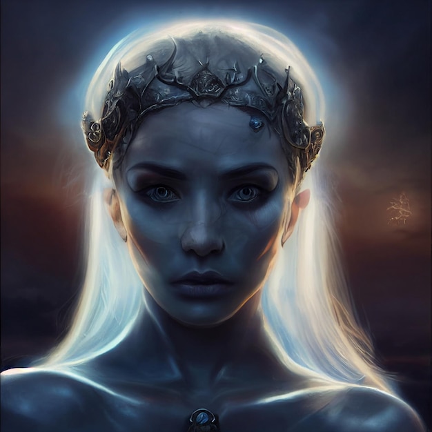 ホラー魔女の女性の肖像画