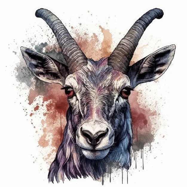 Horrorstyle illustration of a beautiful antelope with dark mood coloring