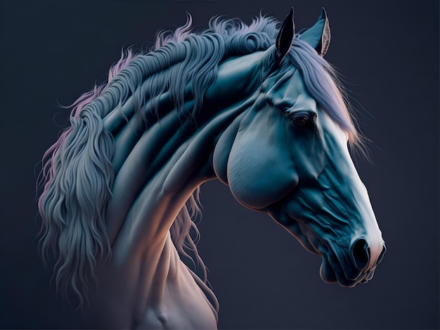 馬の動物の抽象的な壁紙パステル カラーの柔らかい背景の種牡馬 Ai 生成