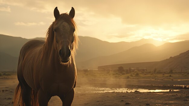 horse in the arid desert