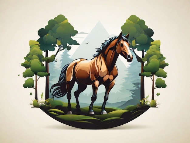 Foto cartone animato di cavalli