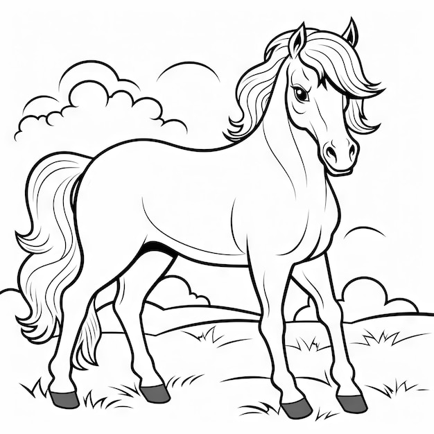 Horse coloring pages for kids