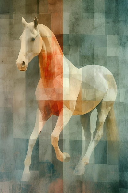 Photo horse in a composition based on the golden ratio leonard