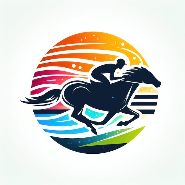 Horse electric logo with gradient color concept