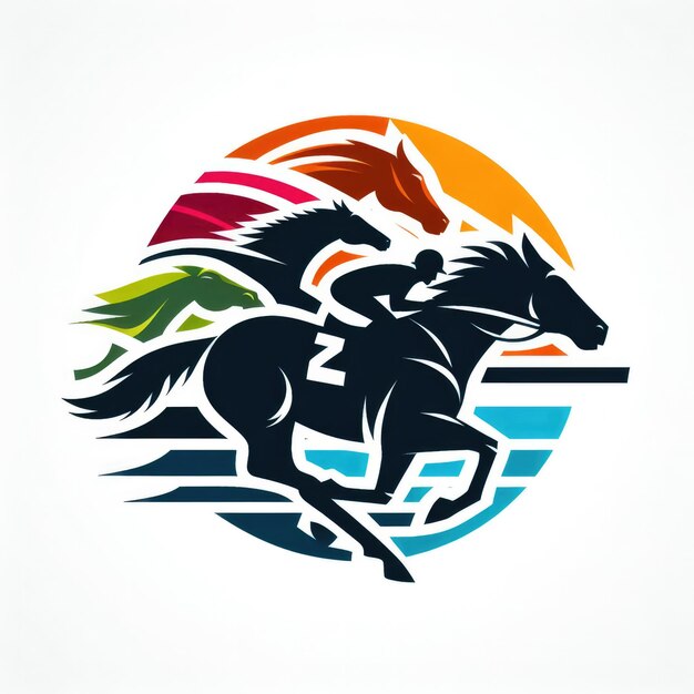 Photo horse electric logo with gradient color concept