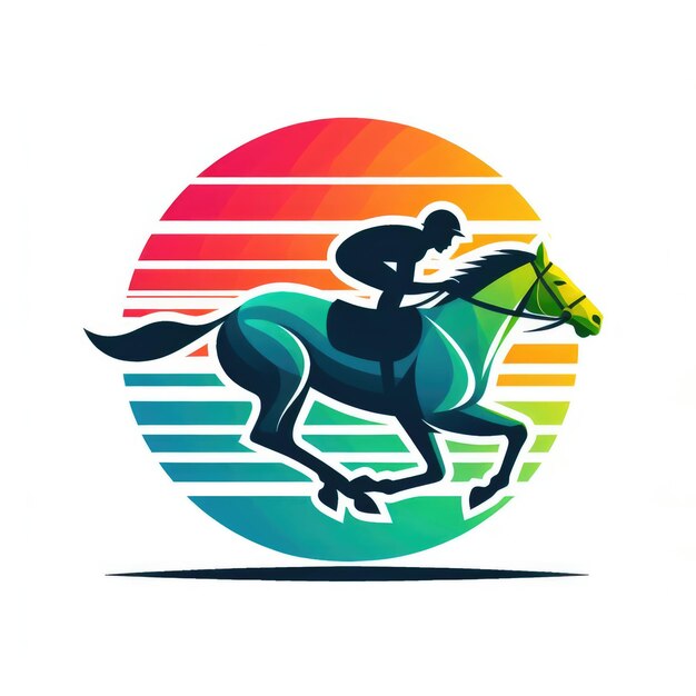 Foto logo elettrico del cavallo con concetto di colore gradiente