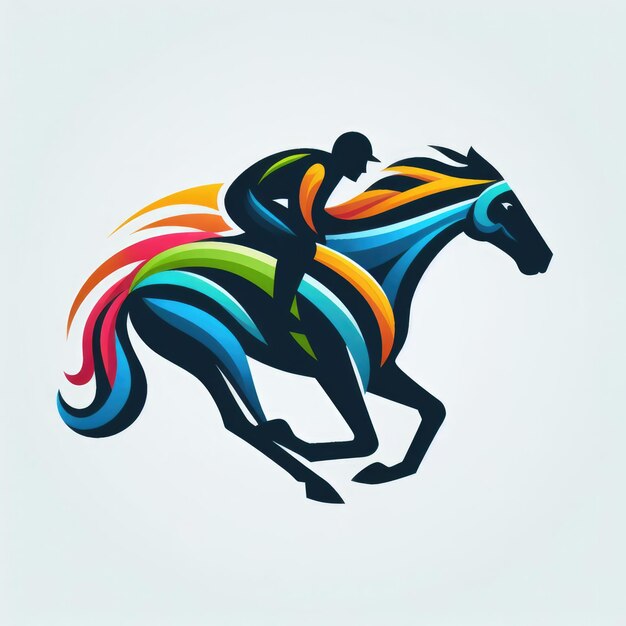 Photo horse electric logo with gradient color concept