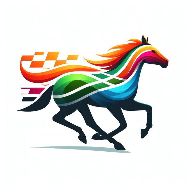 Photo horse electric logo with gradient color concept