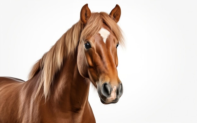 Horse Face Shot on Isolated Background Generative AI