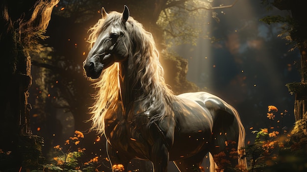 Horse in forest