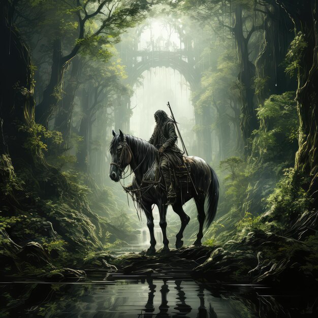 Horse in forest