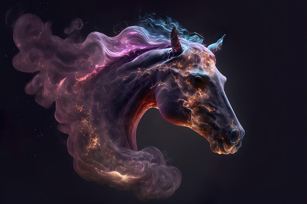 Horse in galaxy nebula Luxury AI Illustration