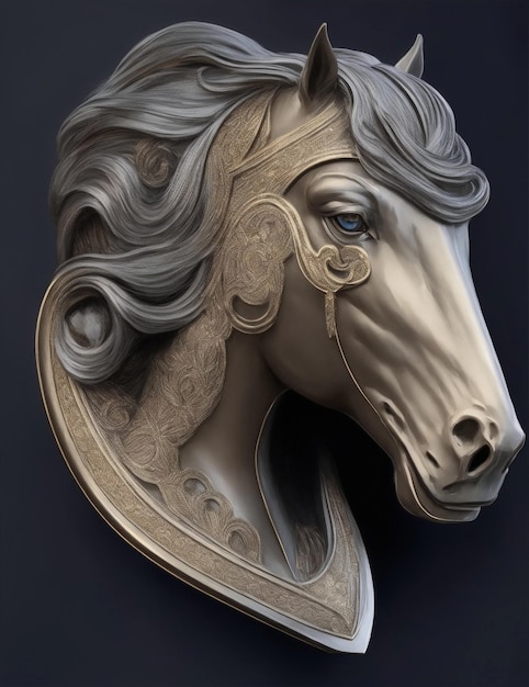 Фото Иллюстрация головы лошади