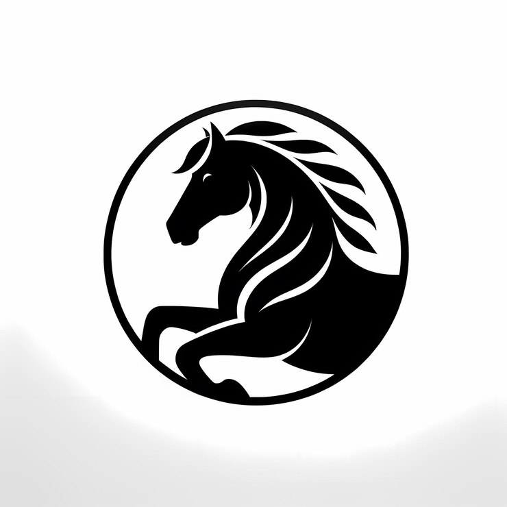 Photo horse head logo elegant stallion emblem for equestrian brands and businesses