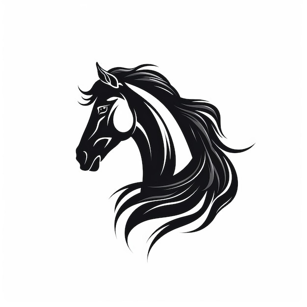 Векторная иллюстрация головы лошади на белом фоне