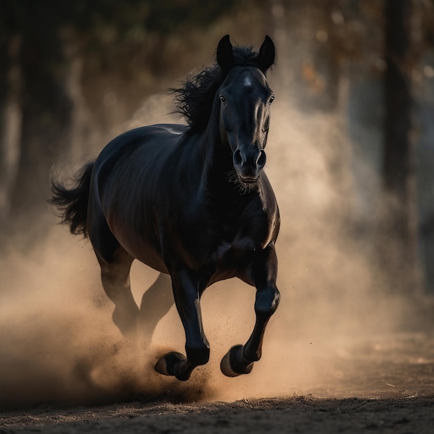 A horse is running with the word generative ai