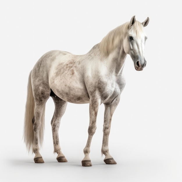 Photo a horse is standing in front of a white background.