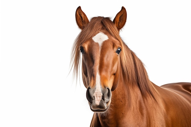 Horse over isolated white background Animal