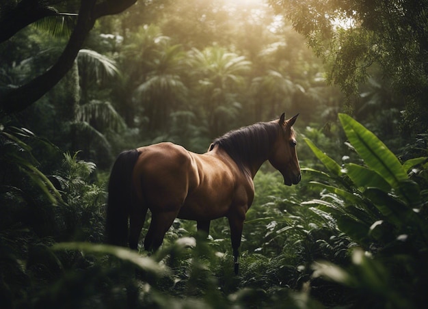 Photo a horse in jungle