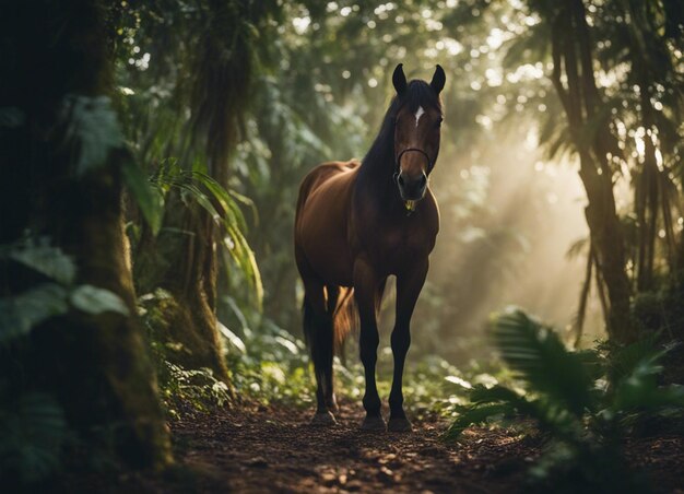 A horse in jungle